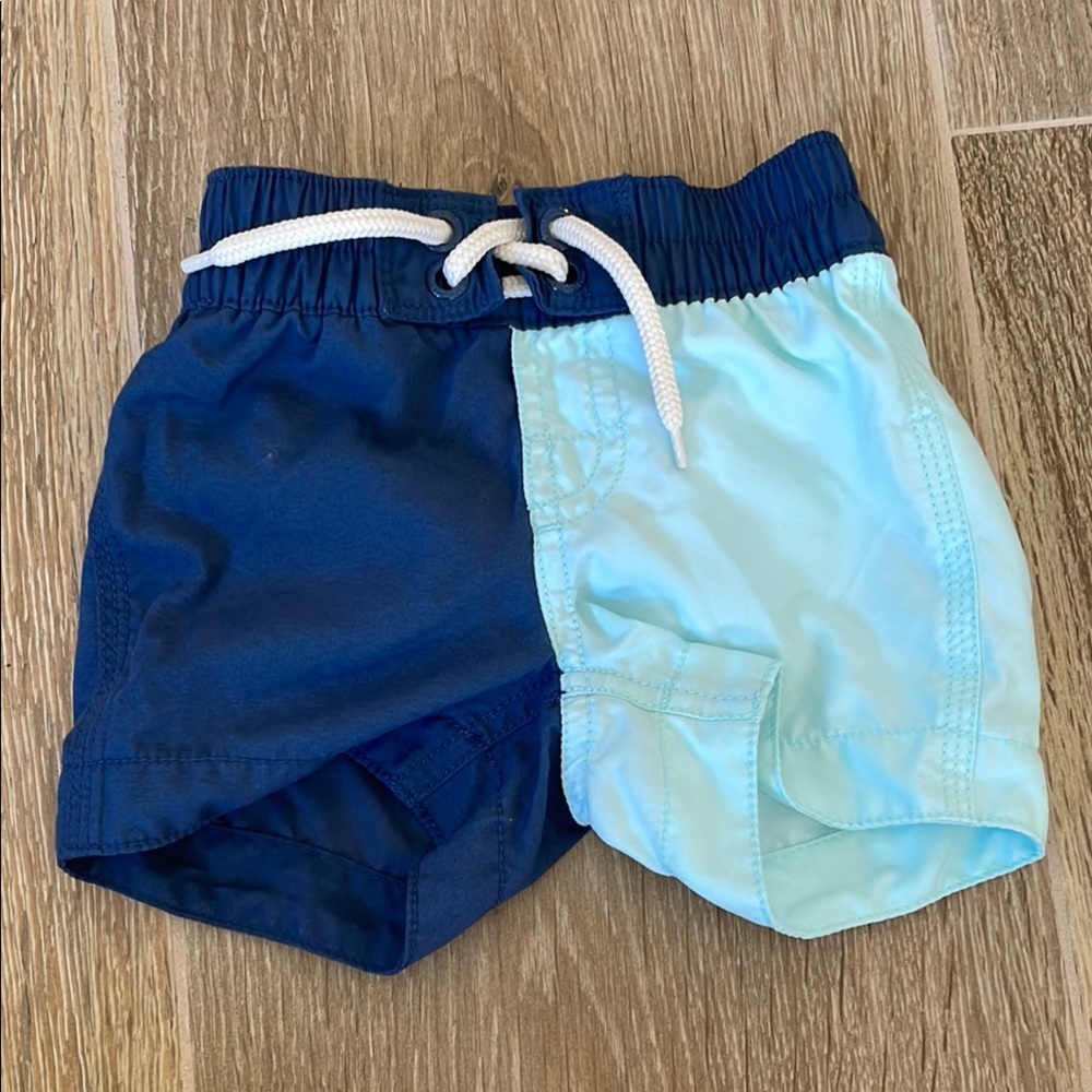 Baby Gap Two-Tone Blue Swim Shorts 3-6M